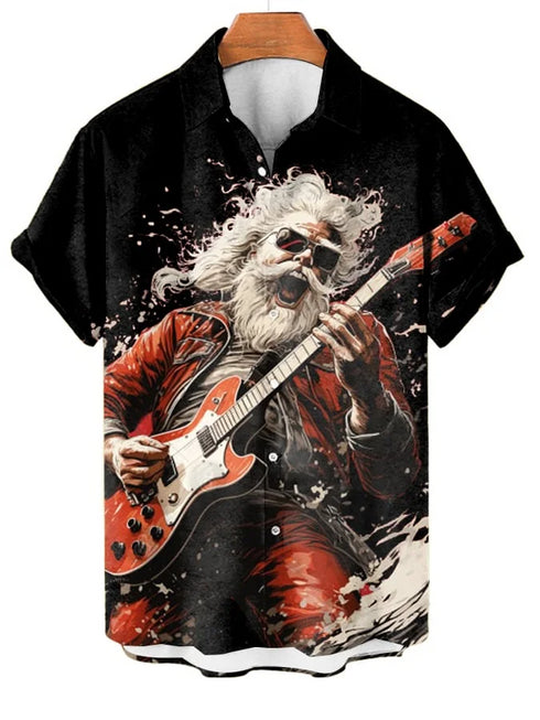 Men's Christmas Funny Graphic Short Sleeve Hawaiian Shirt